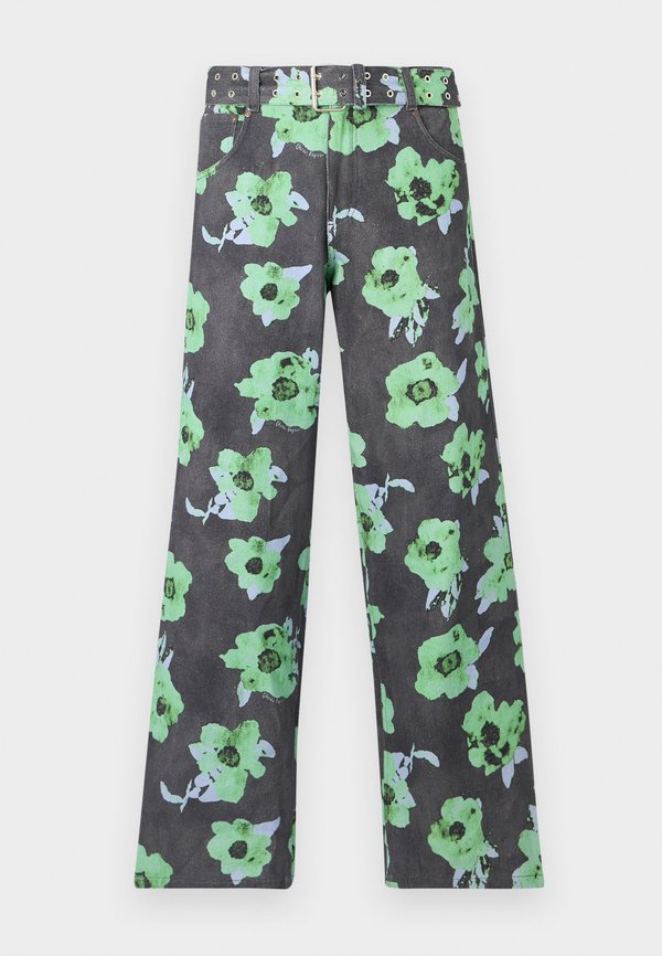 FLORAL ART PRINT BAGGY WITH BELT - Relaxed fit jeans4