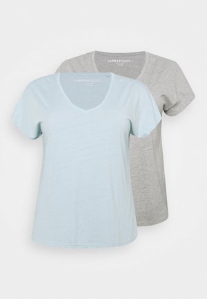 SLOUCH 2 PACK - Jednoduché triko - mint/grey marl