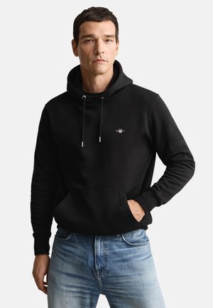 GANT SHIELD HOODIE - Športni pulover - black