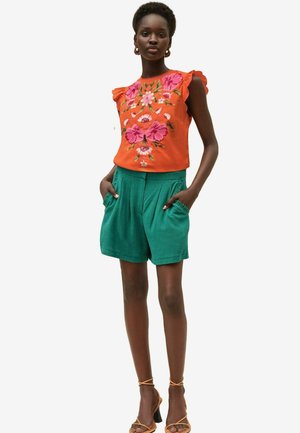 REGULAR FIT - CREW NECK  EMBROIDERED  - Bluse - orange