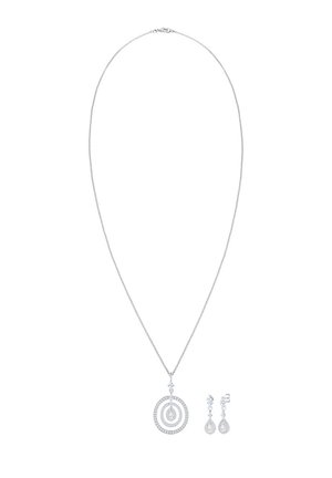 SET KREIS GEO MARQUISE ZIRKONIA MONDSTEIN - Oorbellen - silberfarben