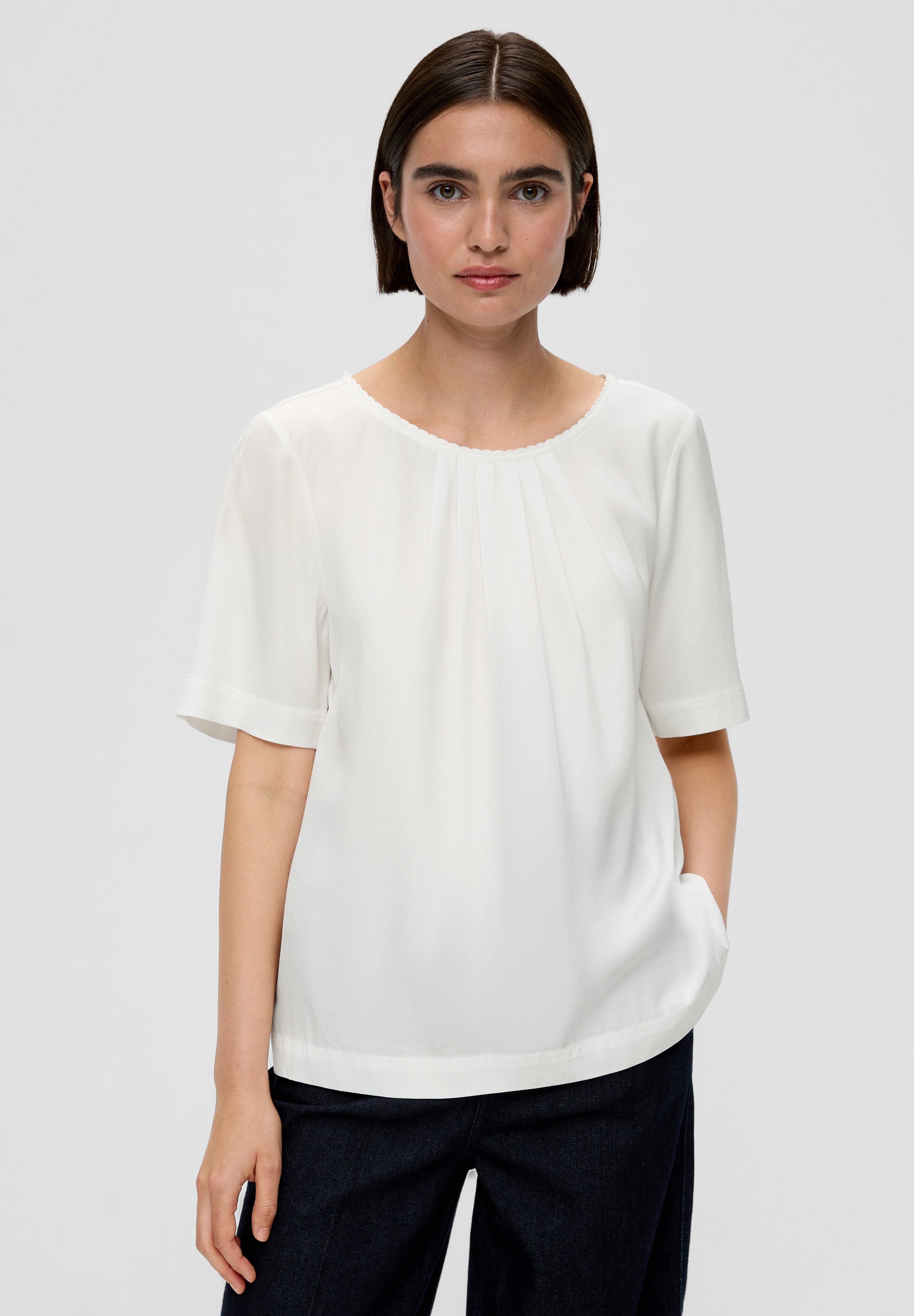 T-Shirt Donna S.Oliver BLACK LABEL: Maglietta Basic Di Qualità, Cotone Morbido, Giromanica E Girocollo Classici, Colore Disponibile