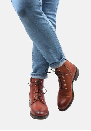 MODERN - Lace-up ankle boots - Cognac