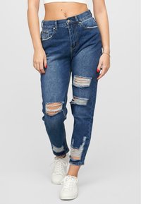 Cloud 5ive HIGH-WAIST DESTROYED Relaxed fit jeans blue