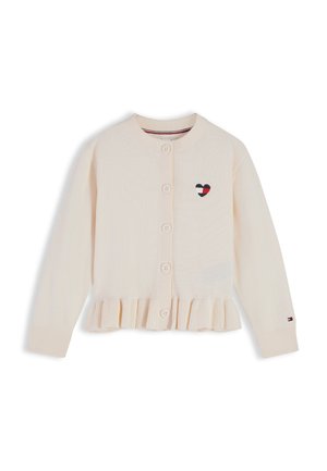 Tommy Hilfiger, HEART FLAG RUFFLE HEM RELAXED CARDIGAN - Gilet - ivory petal