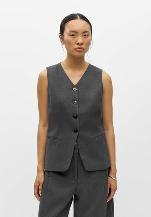 Object, WAISTCOAT SINGLE BREASTED - Veste sans manches - dark grey melange