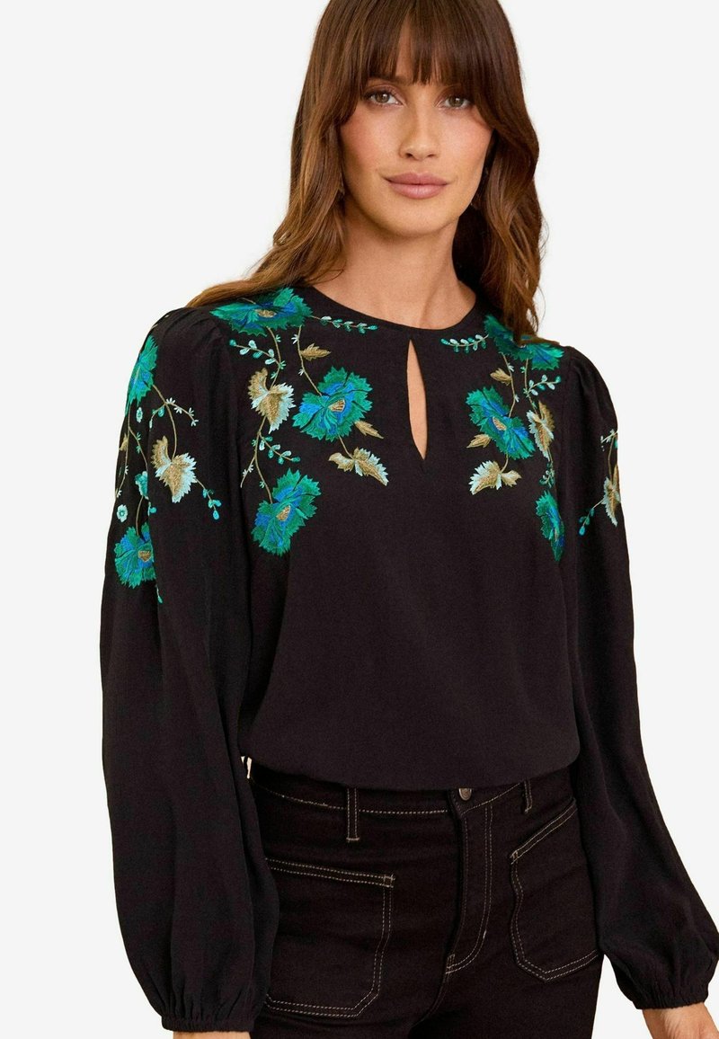 Love & Roses EMBROIDERED REGULAR FIT - Blus - blue floral   black