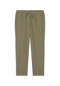 Khaki loungebroek gemaakt van zachte stof, met een elastische tailleband met trekkoord en twee zijzakken, tapered pasvorm.