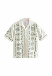 Next REGULAR FIT - CROSS STITCH EMBROIDERED SHORT SLEEVE  - Vapaa-ajan kauluspaita - ecru
