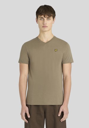 Lyle & Scott, V NECK - Camiseta básica - khaki ash