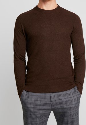 Striktrøje - mottled brown