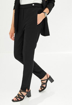 TAILORED ELASTIC BACK TROUSERS - Housut - black