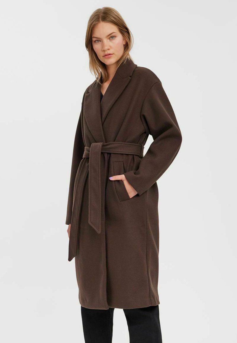 Vero Moda VMFORTUNE LONG JACKET  - Mantel - coffee bean
