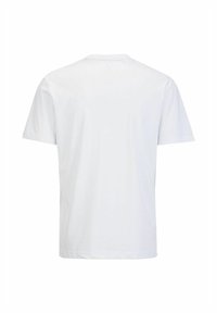 Witte katoenen t-shirt, korte mouwen, ronde hals, gladde textuur, relaxte pasvorm, gestikte zoom, eenvoudige ontwerpen zonder graphics of patronen.