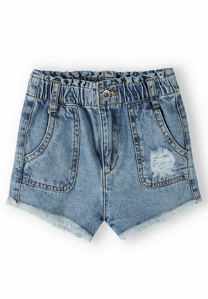 PAPERBAG WAIST - Shorts vaqueros - blue denim