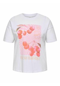 ONLY Carmakoma CARVIVVI - T-shirt med print - bright white