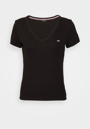 Tommy Jeans SLIM ESSENTIAL - T-Shirt basic - black