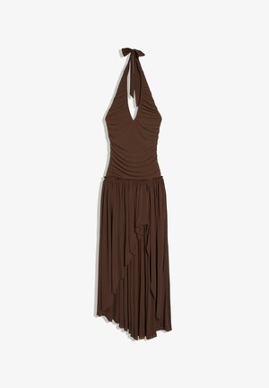 Bershka, LONG HALTER DRESS - Maxi šaty - dark brown