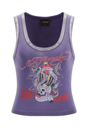 Ed Hardy SKULL TOUR  - Top - purple