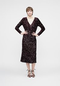 VILA VIFAITH V NECK MIDI DRESS - Kokteiļkleita/ballīšu kleita - fig