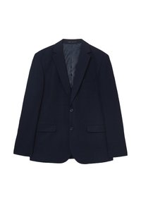 Dunkelblazer aus strukturiertem Stoff, mit einem einreihigen Design, zwei vorderen Taschen und einem Reverskragen. Gefüttert.