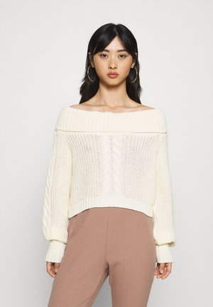 BARDOT CABLE CROP JUMPER - Svetr - cream