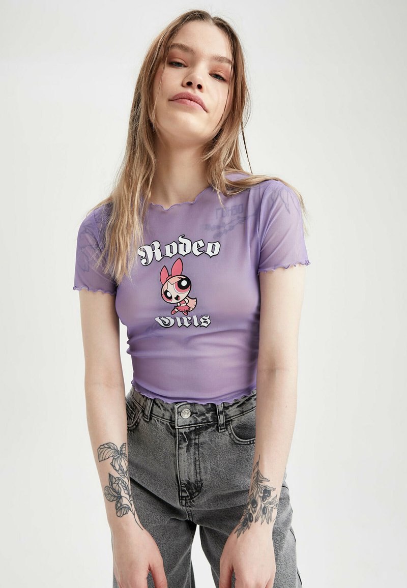 Damen T-Shirts | DeFacto POWERPUFF GIRLS SLIM FIT PRINT T-Shirt print purple/lila - JM06019 Damen T-Shirts | DeFacto POWERPUFF GIRLS SLIM FIT PRINT T-Shirt print purple/lila - JM06019