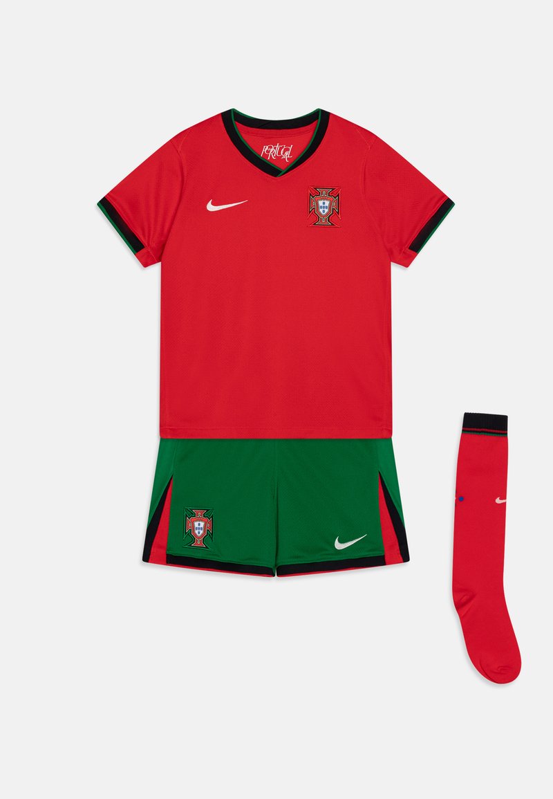 Nike Performance - PORTUGAL FPF LITTLE KIDS STADIUM KIT HOME UNISEX SET - Football shirt - university red/pine green/sail, Enlarge