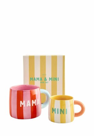 Next, SET OF 2 MUGS UNISEX - Mug - pink and yellow mama and mini bright stripe