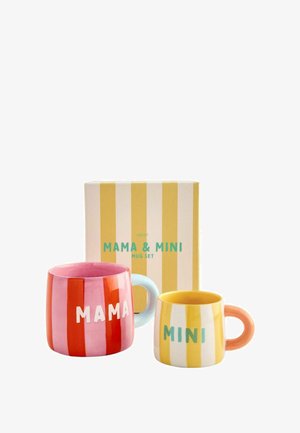 Next, SET OF 2 MUGS UNISEX - Mug - pink and yellow mama and mini bright stripe