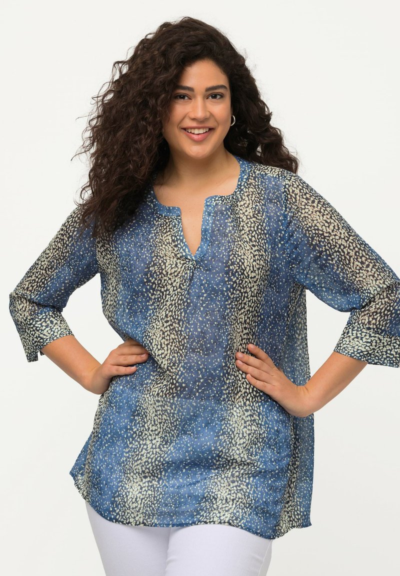 Ulla Popken COL TUNISIEN ET MANCHES 3/4 - Camicetta - blue