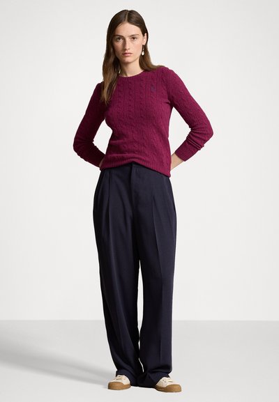 Polo Ralph Lauren CABLE KNIT WOOL CASHMERE JUMPER - Πουλόβερ - plum heather