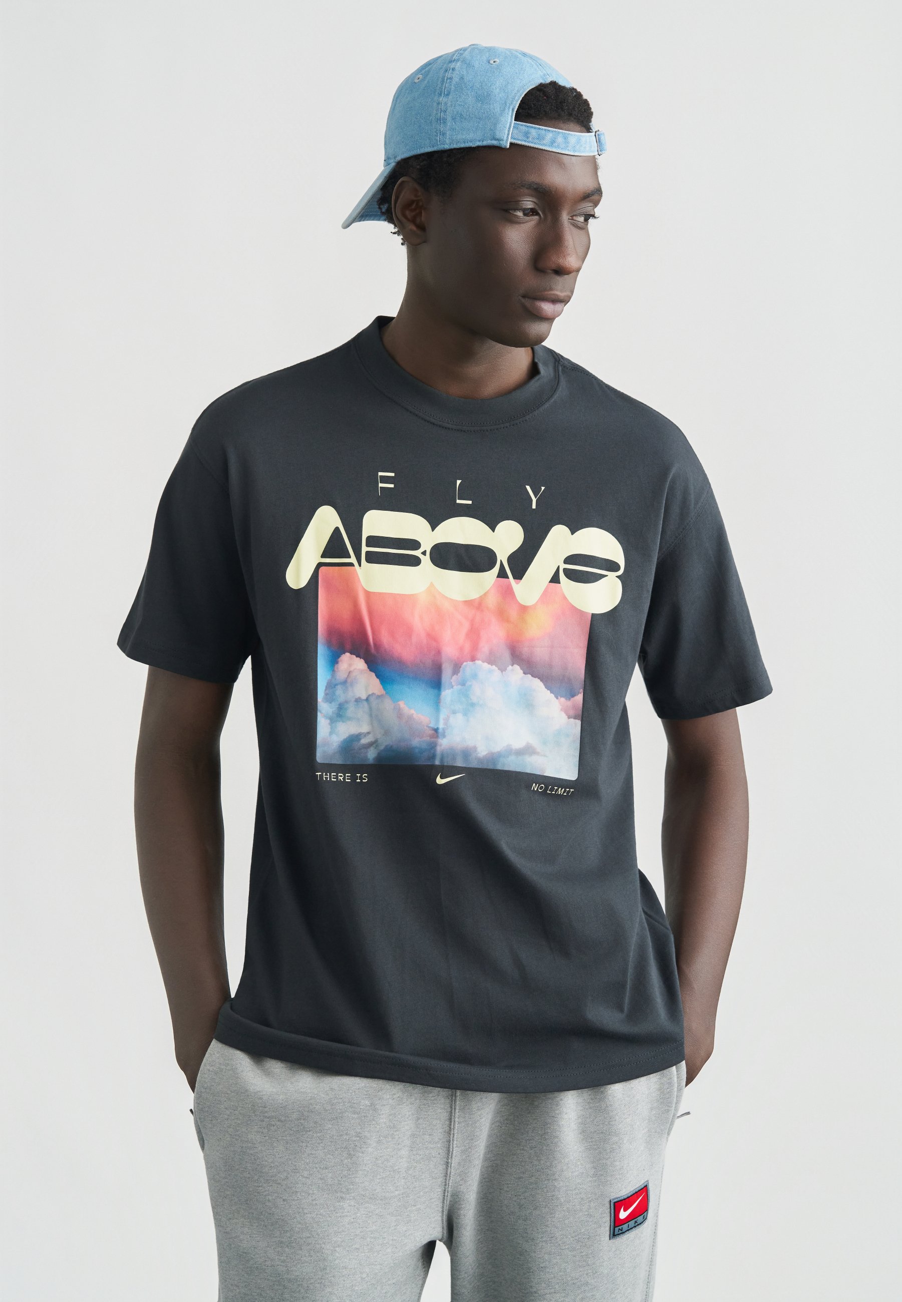 black colorful nike shirt