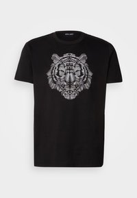 REGULAR FIT WITH SPONGE EFFECT TIGER PRINT - Print T-shirt - black