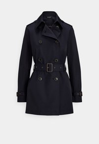 DOUBLE BREASTED COTTON BLEND TRENCH COAT - Trentšmantel - dark navy