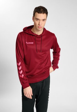 Hummel HMLPROMO POLY HOODIE - Hoodie - biking red/raspberry sorbet