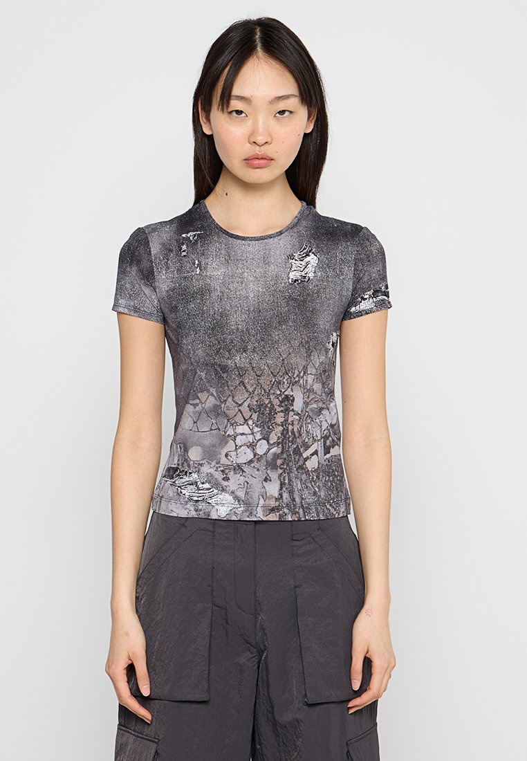 Diesel T-shirt print grijs