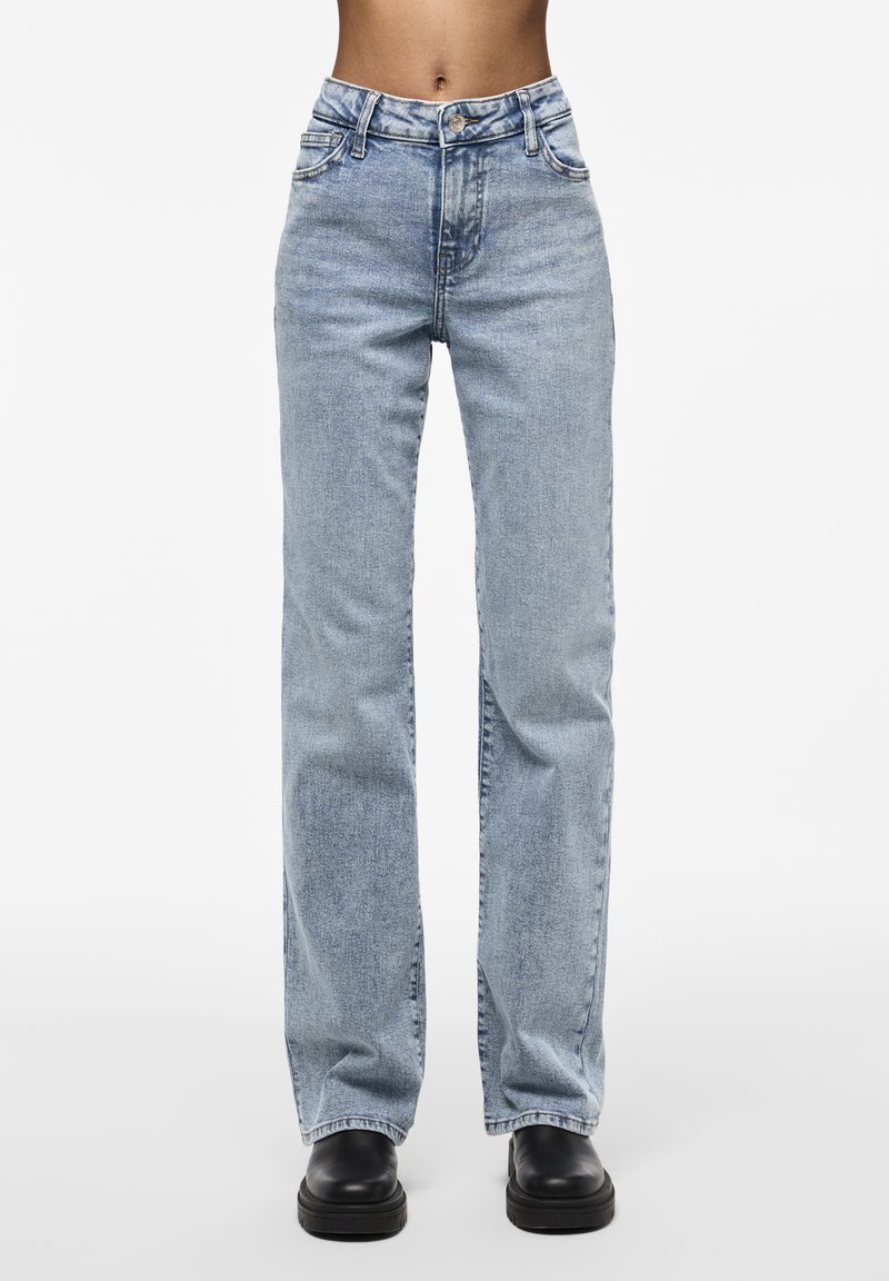 PIECES Rechte jeans voor dames, Donkergrijs denim, 29W / 30L