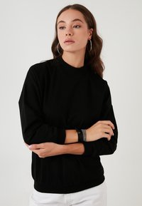 LELA HIGH COLLAR  - Mikina - black
