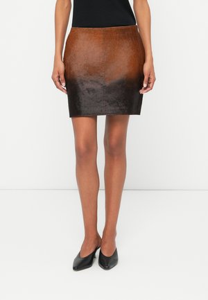LIL SKIRT - Fustă din piele - light brown