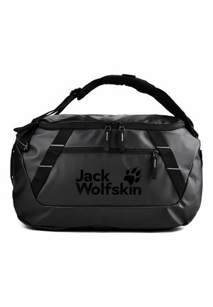 Borsa da viaggio Black Jack Wolfskin con manico imbottito, tasca frontale con cerniera e scomparto principale con doppia cerniera.