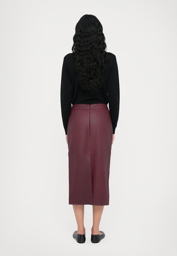 Leather skirt - bordeaux3