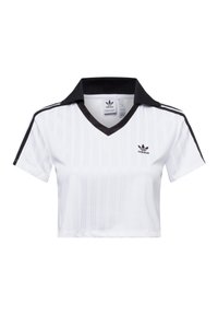 CROP - Polo - weiß schwarz