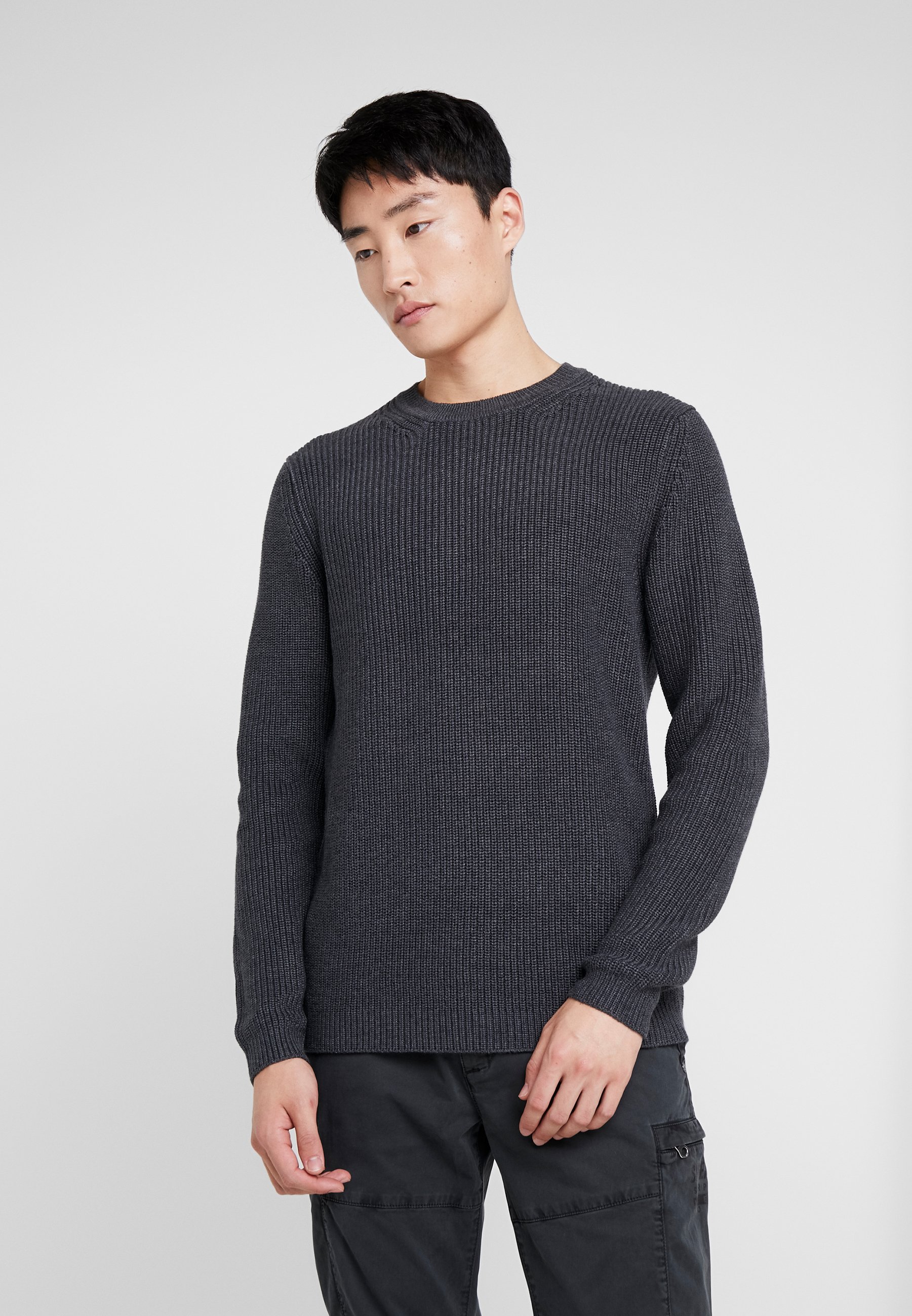 Petrol Industries CREW NECK Strikkegenser deep capri Petrol Industries CREW NECK - Strikkegenser - black