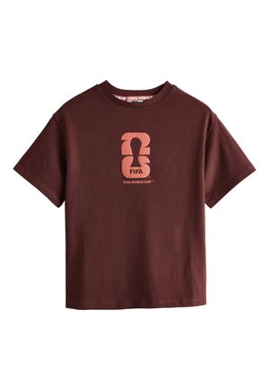 Next REGULAR FIT - FIFA LICENSE OVERSIZED GRAPHIC T-SHIRT . - T-shirts print - brown