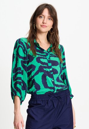 POM Amsterdam, BLOUSE - WAVES GREEN - Overhemdblouse - multi colour
