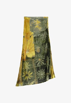 Desigual, LONG PRINTED SKIRT - Maxisukňa - green