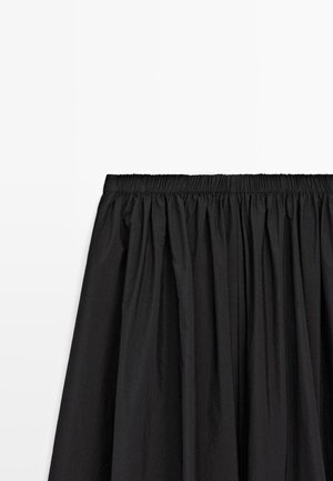 Massimo Dutti, TECHNICAL FABRIC MIDI SKIRT - A-Linien-Rock - black