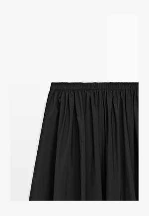 Massimo Dutti, TECHNICAL FABRIC MIDI SKIRT - Gonna a campana - black