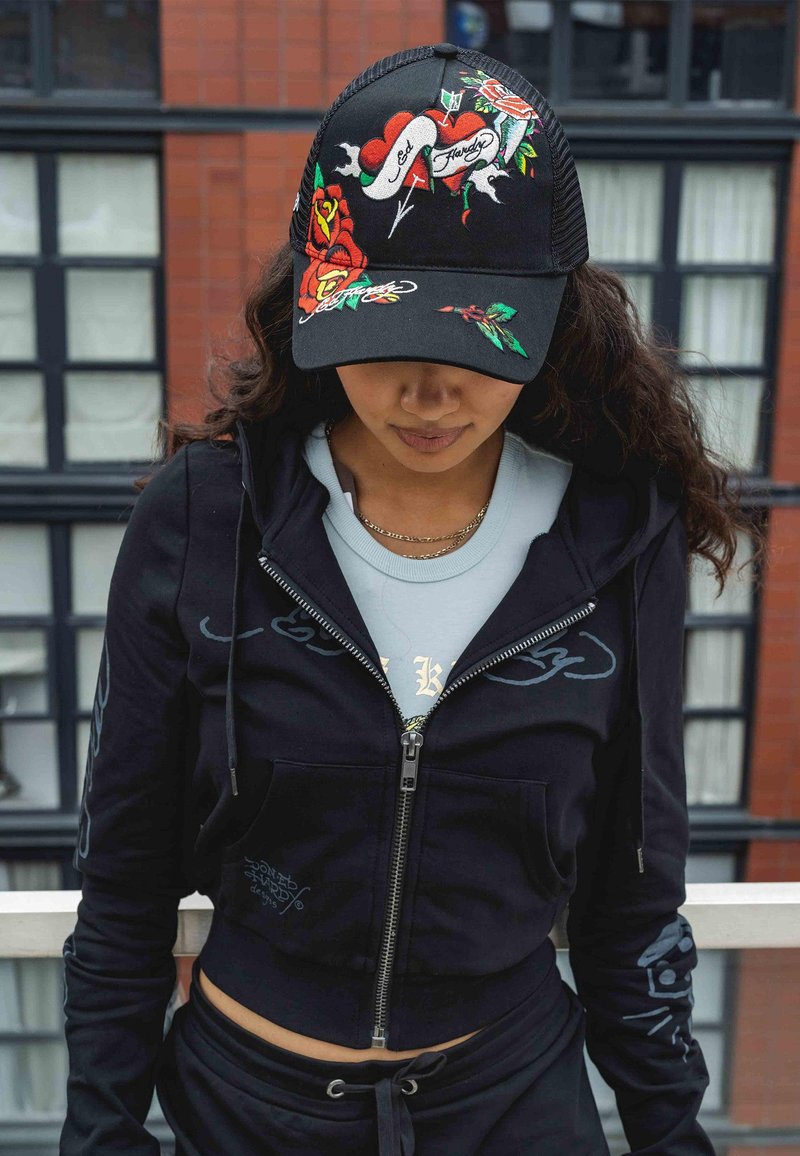 Ed Hardy LOVE ED TWILL FRONT - Cap - black black